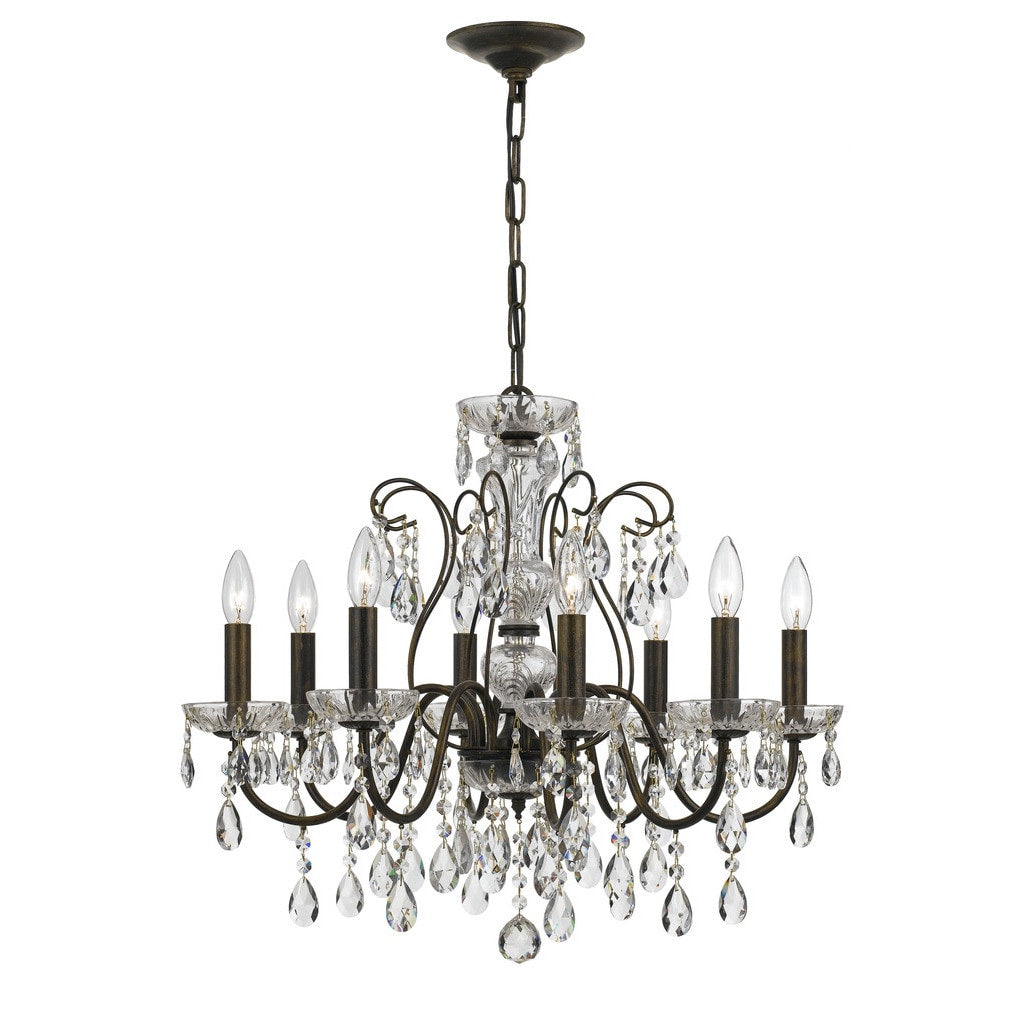 Traditional 8 Light English Bronze Chandelier