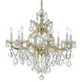 Traditional 9 Light Gold Crystal Chandelier Gold