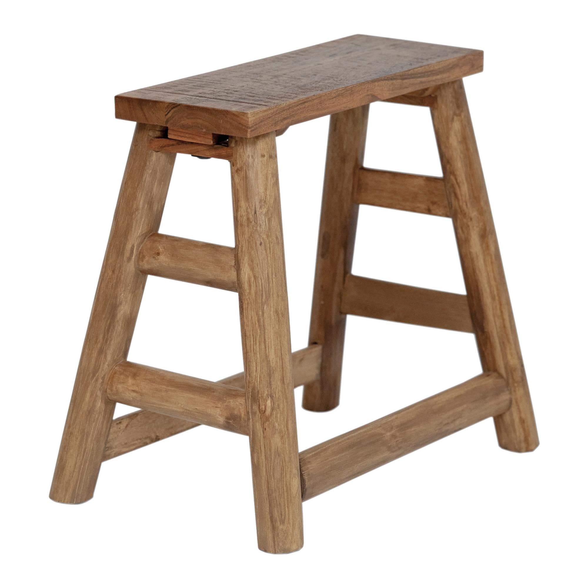 Traditional Accent Solid Acacia Wood Accent Stool By East At Main Brown