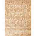 Traditional Antique Ivory Gold Floral Distressed Rug 53 X 78