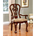 Traditional Arm Chairs Set Brown Cherry Finish
