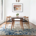Traditional Blue Ivory Medallion Distressed Rug 12 X 15