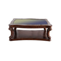 Traditional Coffee Table With Cabriole Legs And Wooden Carving Brown