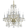 10 Light Brass Swarovski Spectra Crystal Chandelier Brass Clear