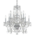 10 Light Chrome Swarovski Spectra Crystal Chandelier Chrome