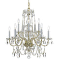 10 Light Polished Brass Swarovski Strass Crystal Chandelier Polished Brass
