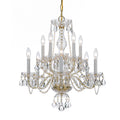 10 Light Polished Brass Swarovski Strass Crystal Chandelier Polished Brass