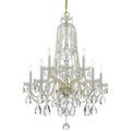 10 Light Brass Swarovski Spectra Crystal Chandelier Brass