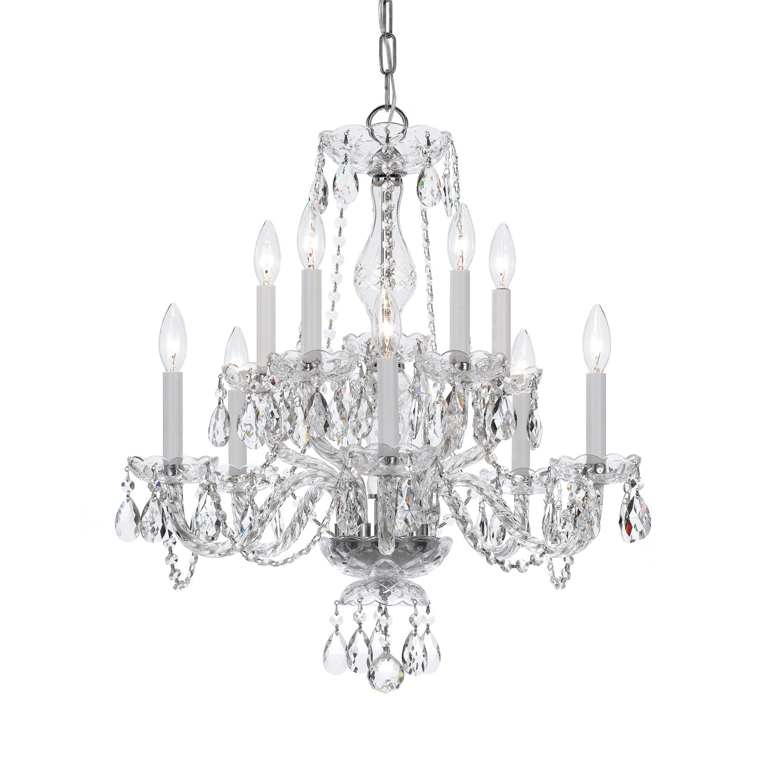 10 Light Polished Chrome Swarovski Spectra Crystal Chandelier Polished Chrome