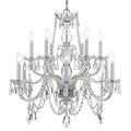 12 Light Polished Chrome Crystal Chandelier Polished Chrome