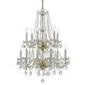 12 Light Polished Brass Crystal Chandelier Polished Brass