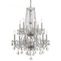 12 Light Chrome Swarovski Spectra Crystal Chandelier Chrome