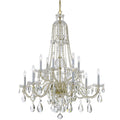 12 Light Brass Swarovski Strass Crystal Chandelier Polished Brass