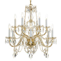 12 Light Polished Brass Swarovski Strass Crystal Chandelier Polished Brass