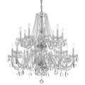 16 Light Chrome Crystal Chandelier Chrome
