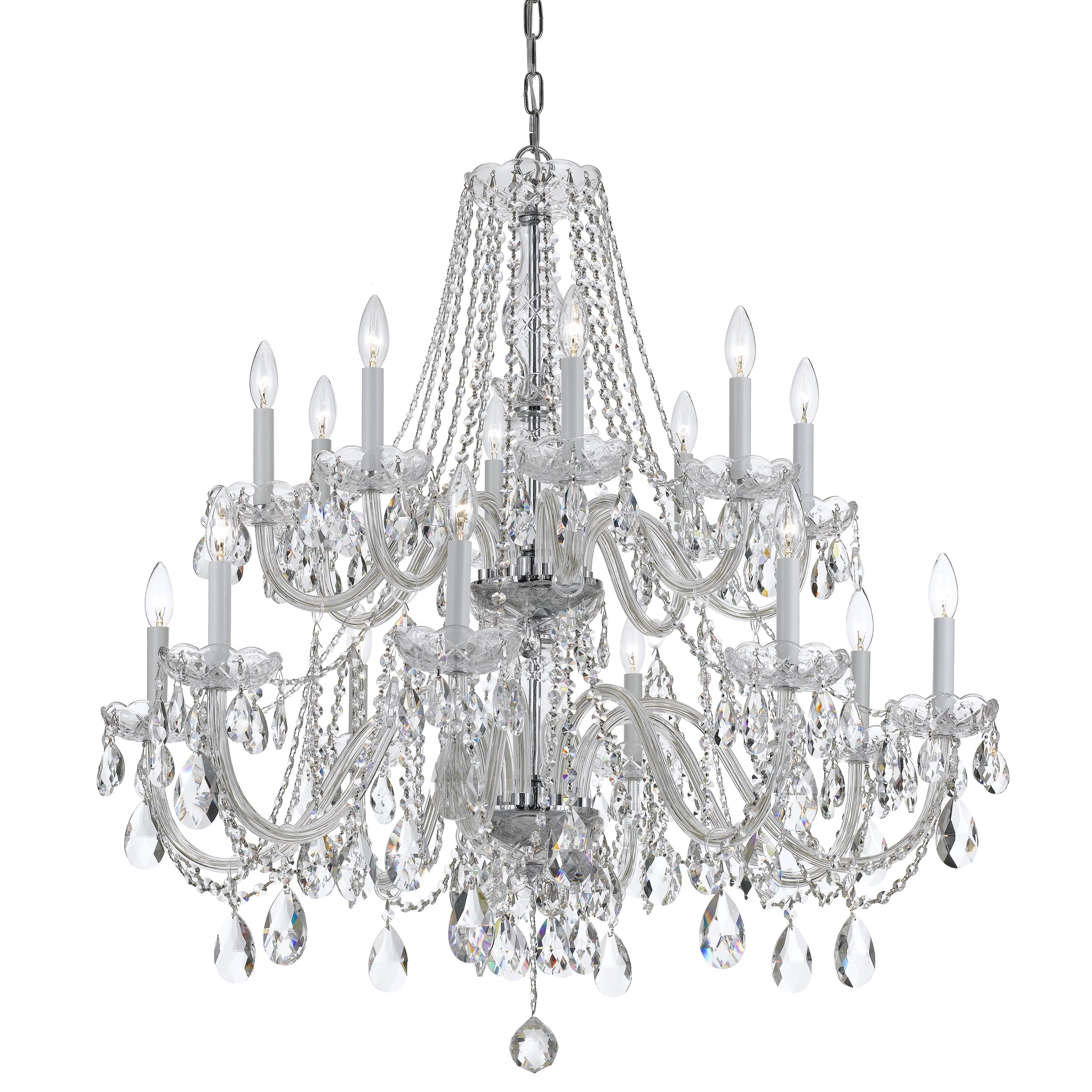 16 Light Chrome Crystal Chandelier Chrome