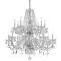 16 Light Chrome Swarovski Spectra Crystal Chandelier Chrome
