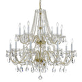 16 Light Polished Brass Swarovski Strass Crystal Chandelier Polished Brass