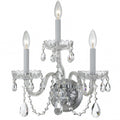 Crystorama Traditional Crystal 3 Light Polished Chrome Crystal Wall Sconce