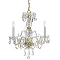 Crystorama Traditional 3 Light Brass Swarovski Spectra Crystal Mini Chandelier