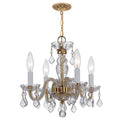 Crystorama Traditional 4 Light Polished Brass Chandelier