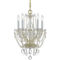 5 Light Brass Crystal Chandelier Brass