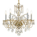 Crystorama Traditional Crystal Collection 5 Light Polished Brass Crystal Chandelier Gold