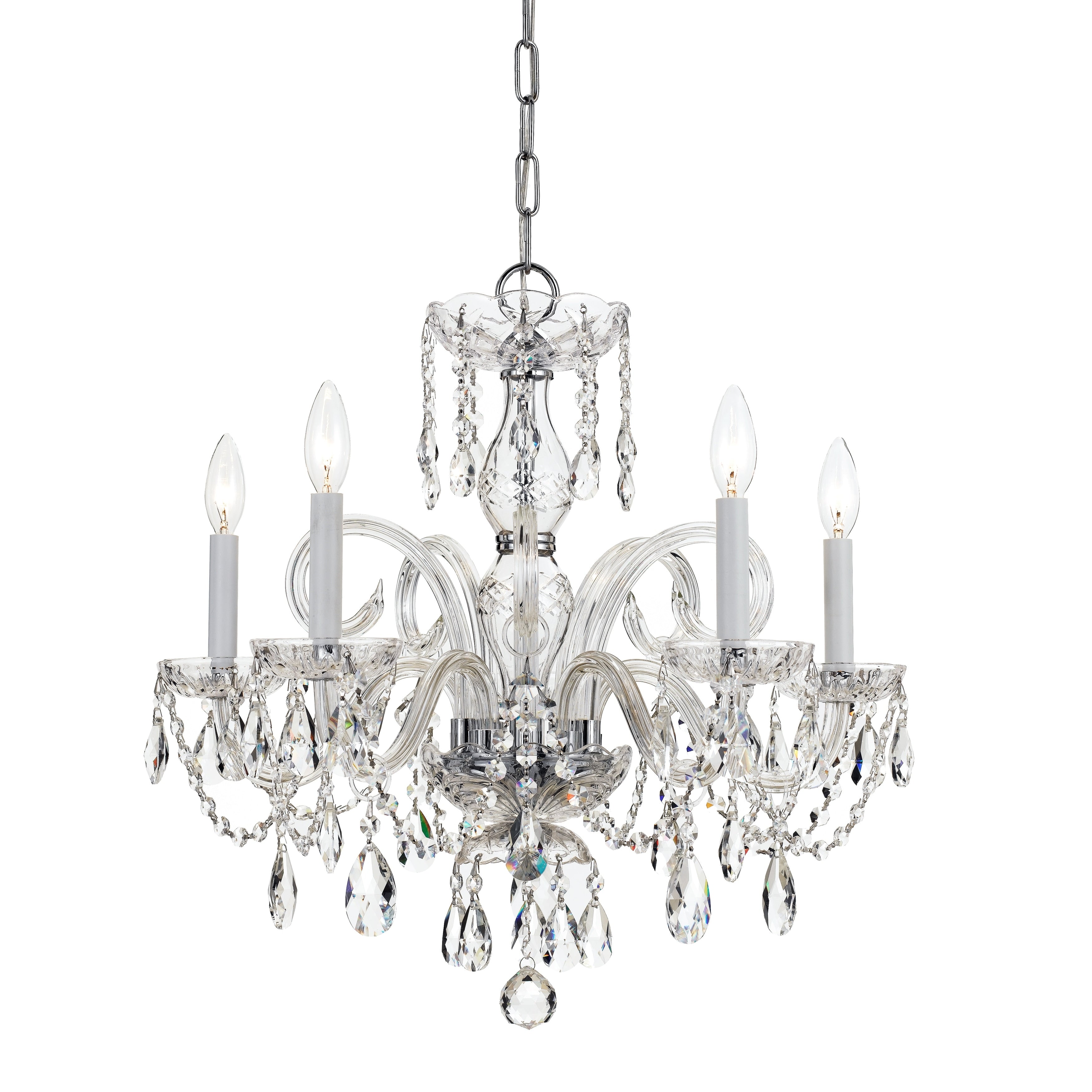Crystorama Traditional 5 Light Polished Chrome Chandelier