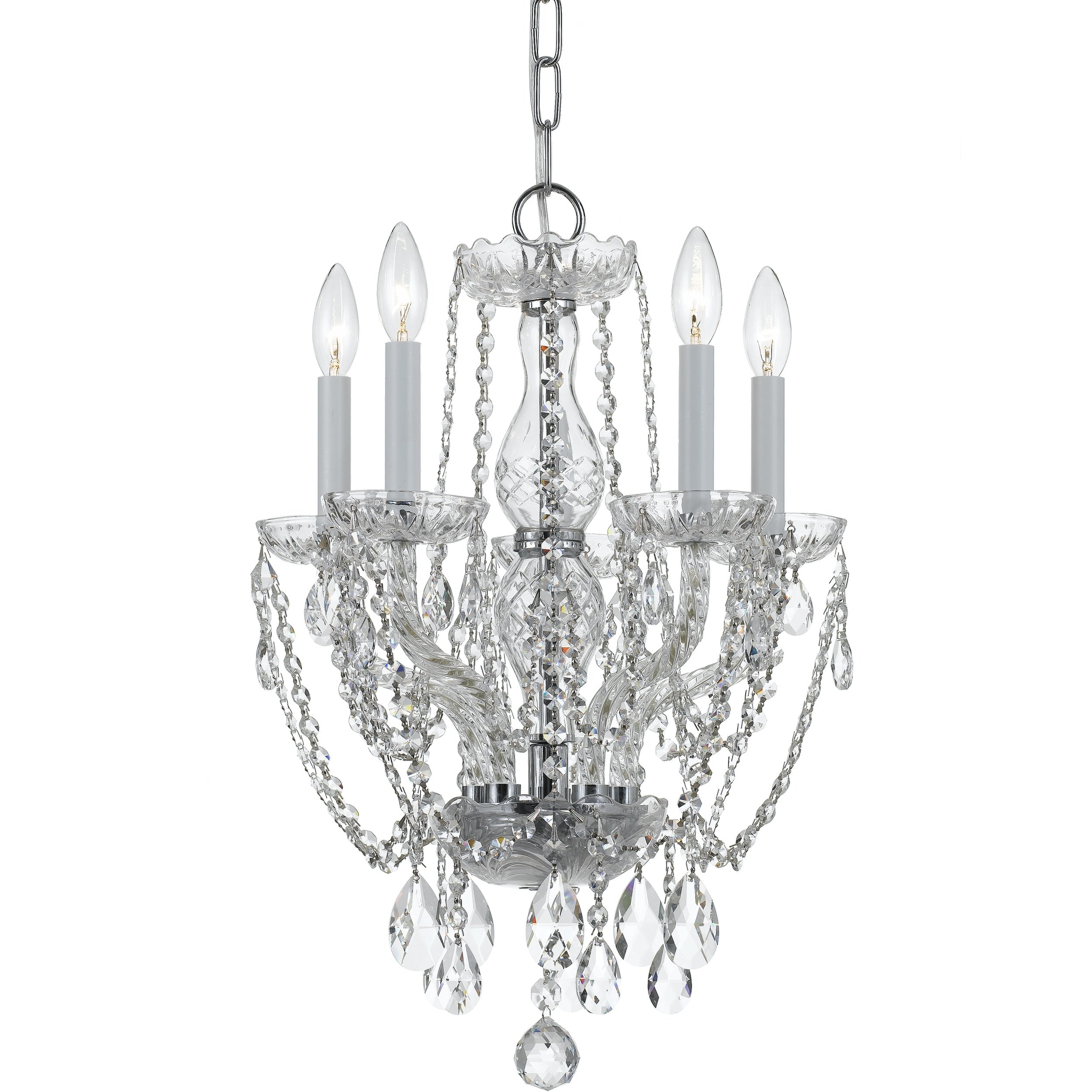 5 Light Chrome Crystal Chandelier Chrome