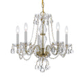 Crystorama Traditional Collection 5 Light Polished Brass Swarovski Strass Crystal Chandelier