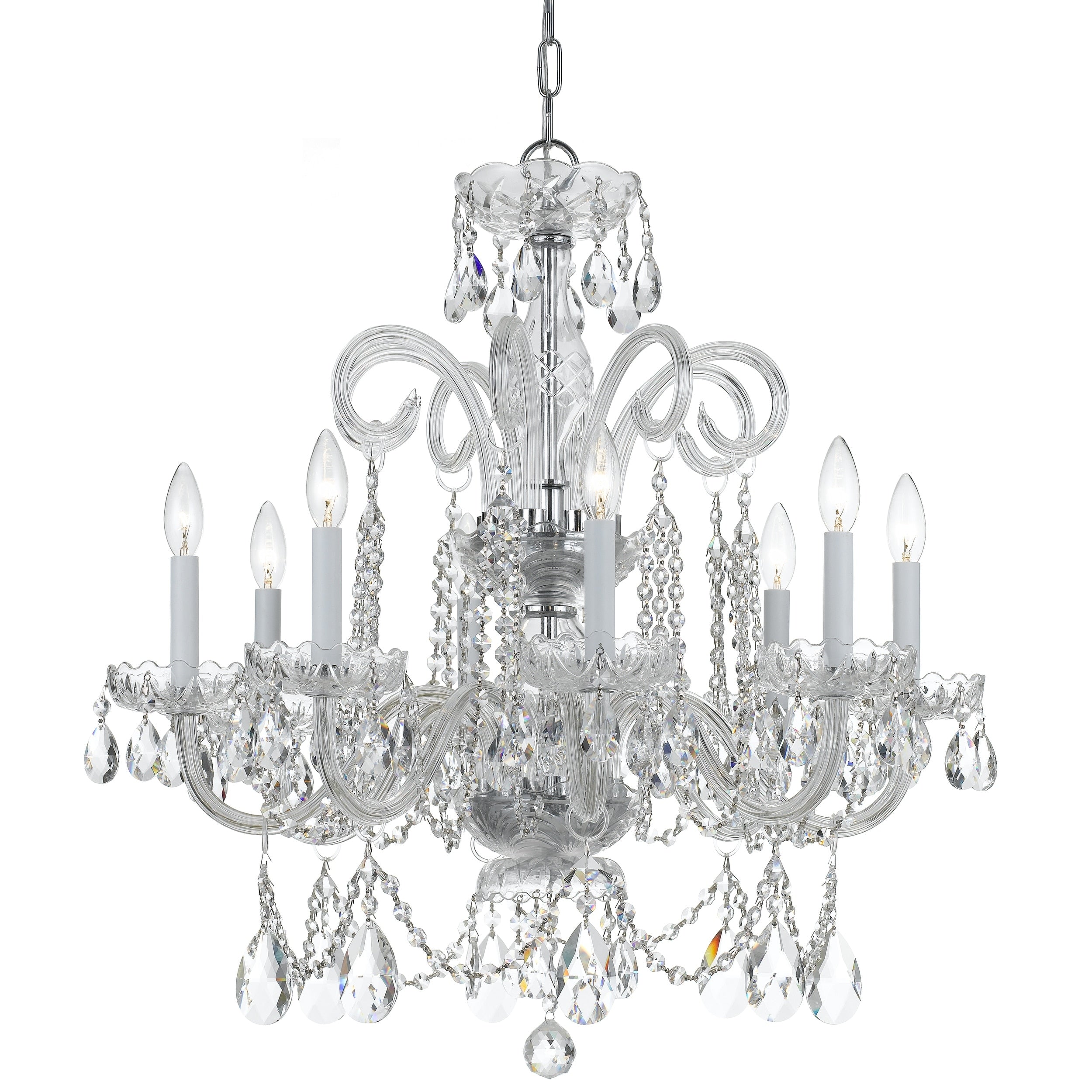 8 Light Chrome Crystal Chandelier