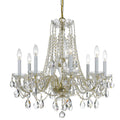 Crystorama Traditional Crystal 8 Light Brass Swarovski Strass Crystal Chandelier Polished Brass