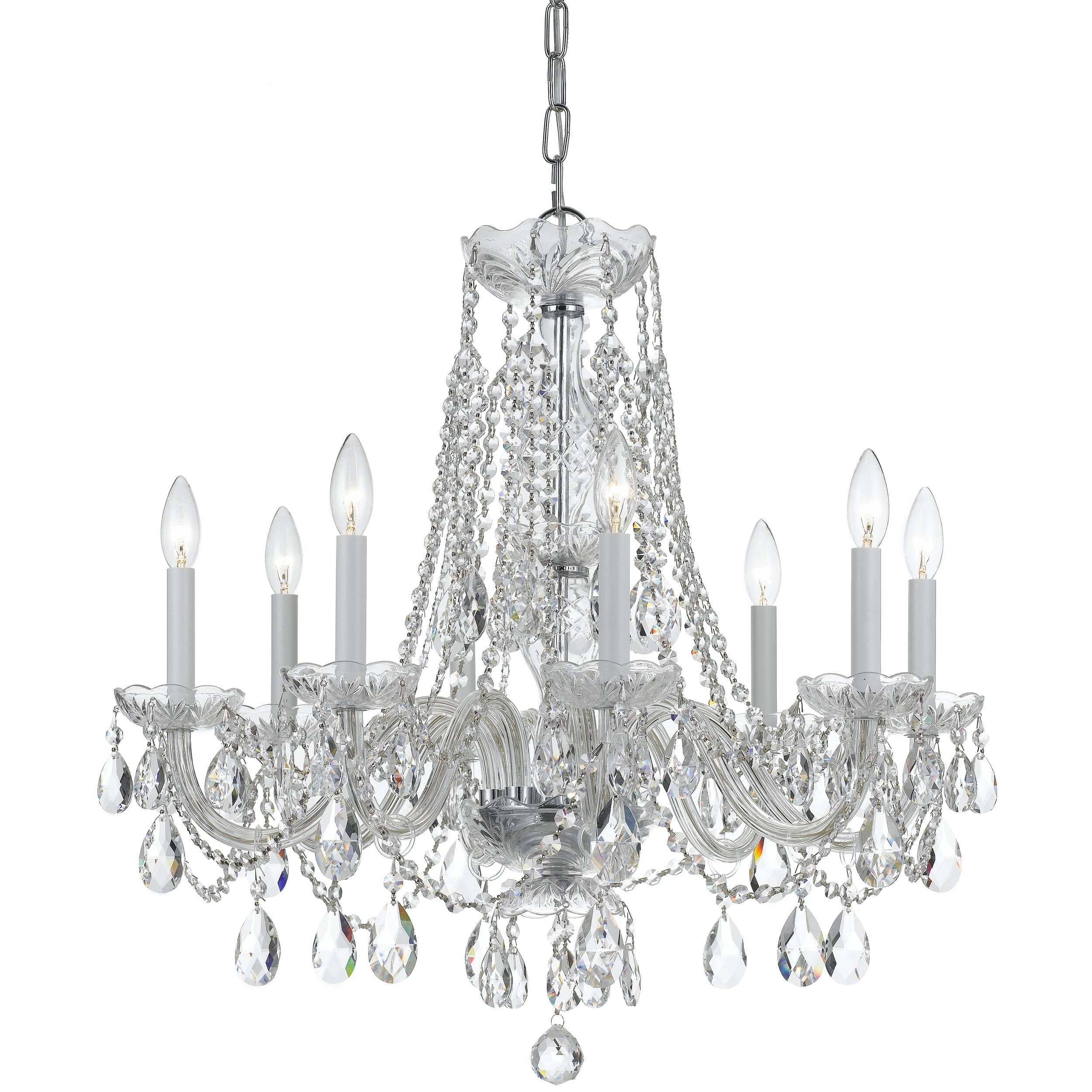 8 Light Chrome Swarovski Strass Crystal Chandelier Chrome