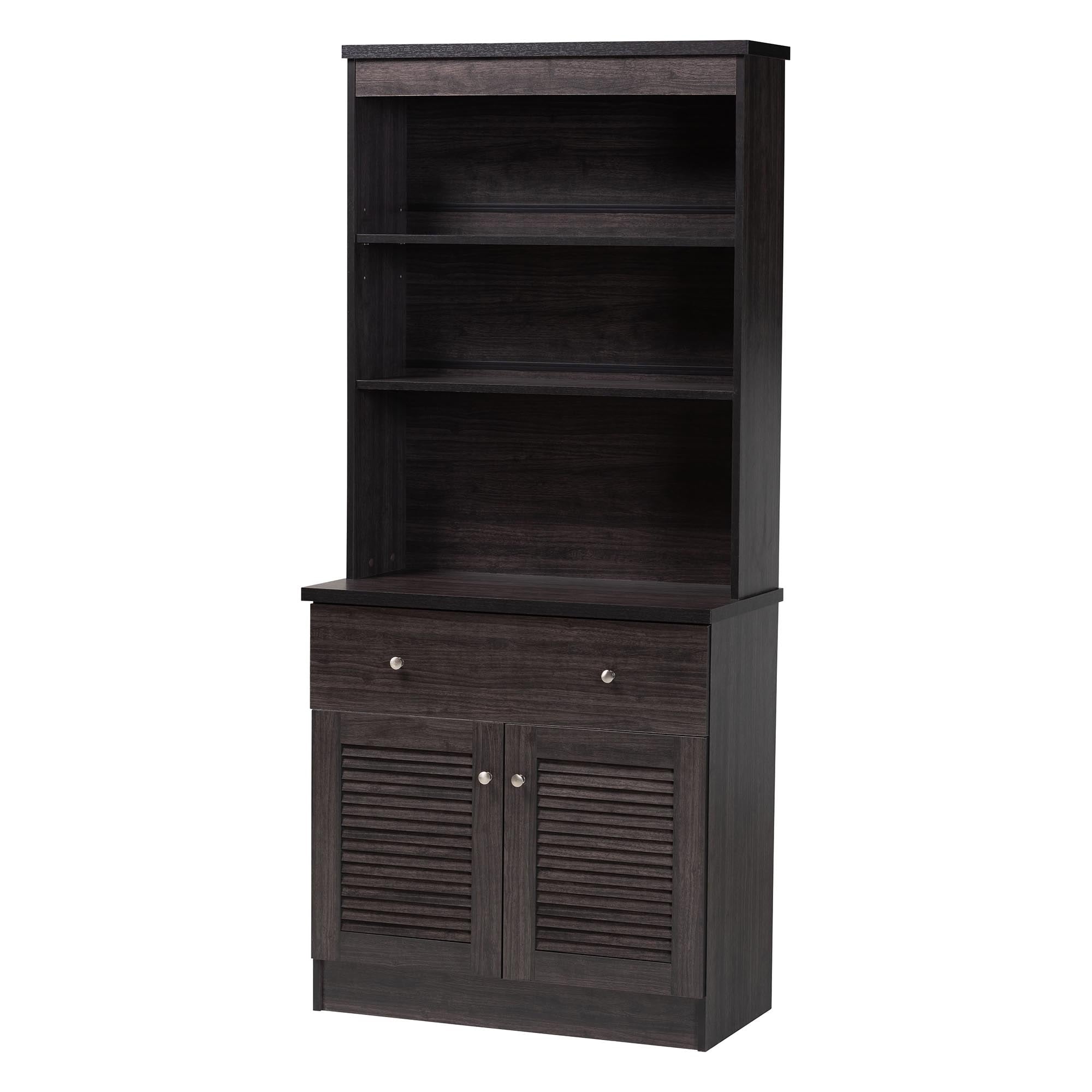 Traditional Dark Brown Wood Kitchen Storage By Baxton Studio