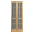 Awc Traditional Divided Glass Unfinished Wood Bifold Door Fits 36 W X 80 H