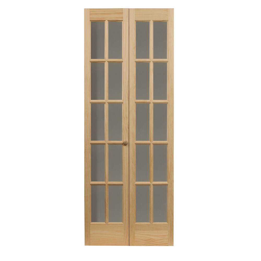 Awc Traditional Divided Glass Unfinished Wood Bifold Door Fits 36 W X 80 H