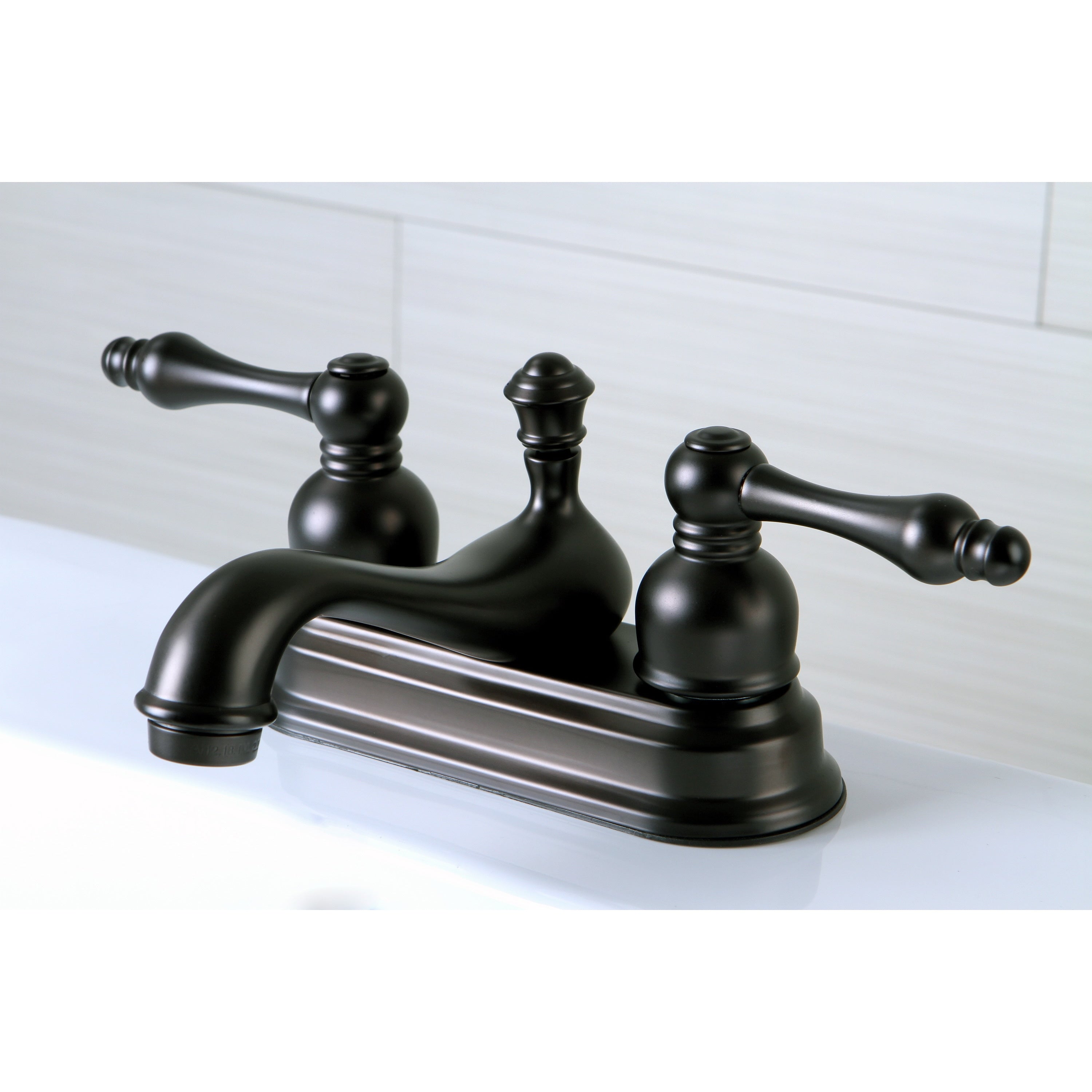 Traditional Double Handle Oil Rubbed Bronze 4 Inch Centerset Bathroom Faucet