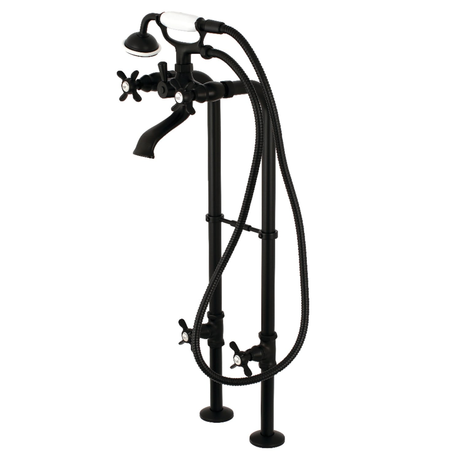 Traditional Freestanding Tub Faucet With Supply Line And Stop Valve