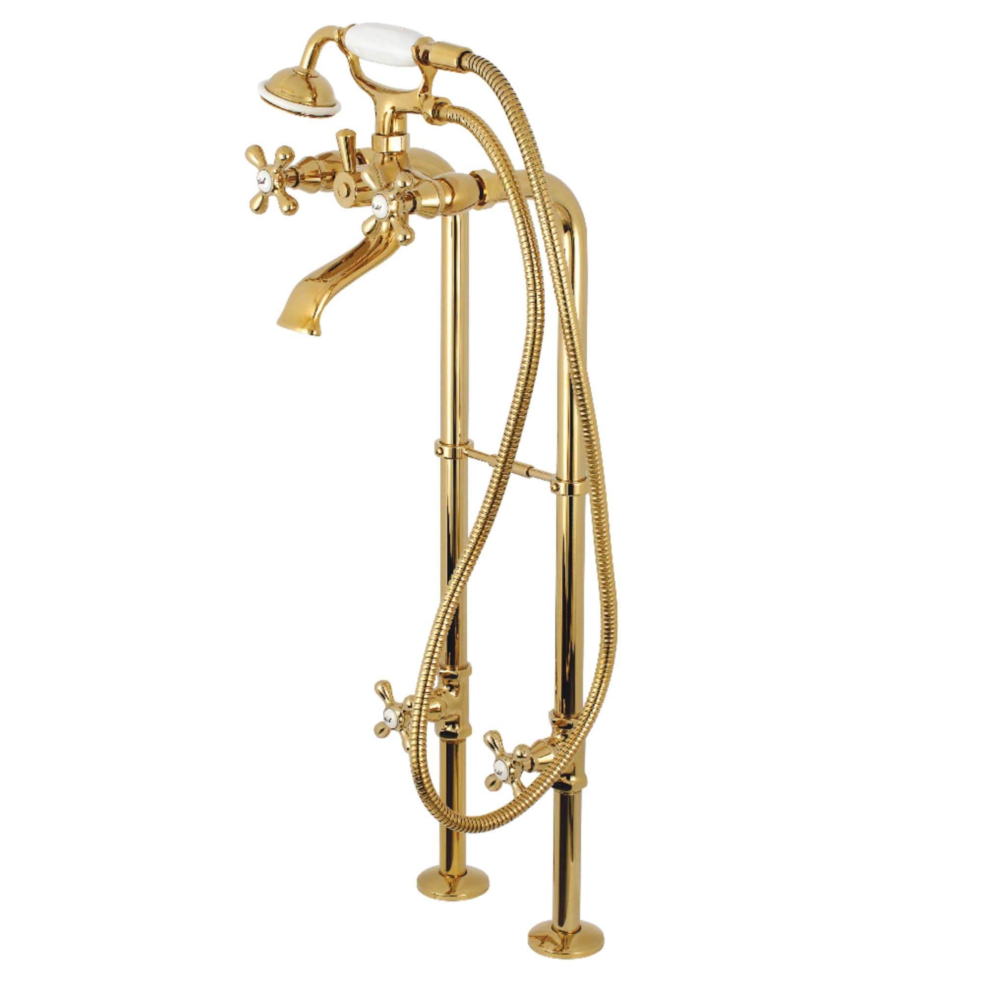 Traditional Freestanding Tub Faucet With Supply Line And Stop Valve