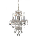 Crystorama Traditional Collection 4 Light Wet White Italian Crystal Mini Chandelier