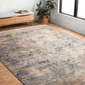 Traditional Mist Blue Distressed Rug 37 X 57