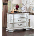 Traditional Nightstand Pearl White Finish With Marble Top