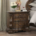 Traditional Nightstand With Usb Port Dark Brown Finish Extended Corbels