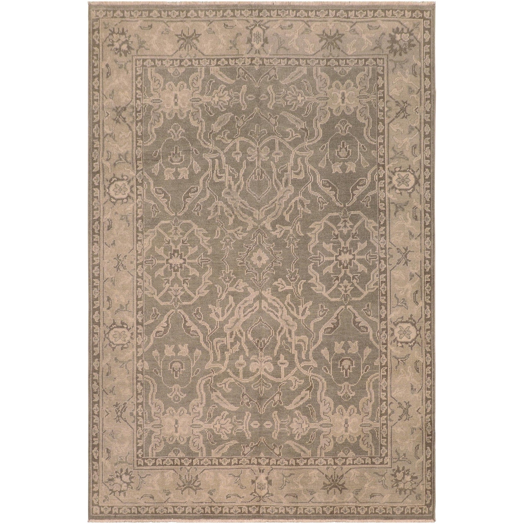 Traditional Persian Style Hand Knotted Wool Rug 74 X 94 74 X 94