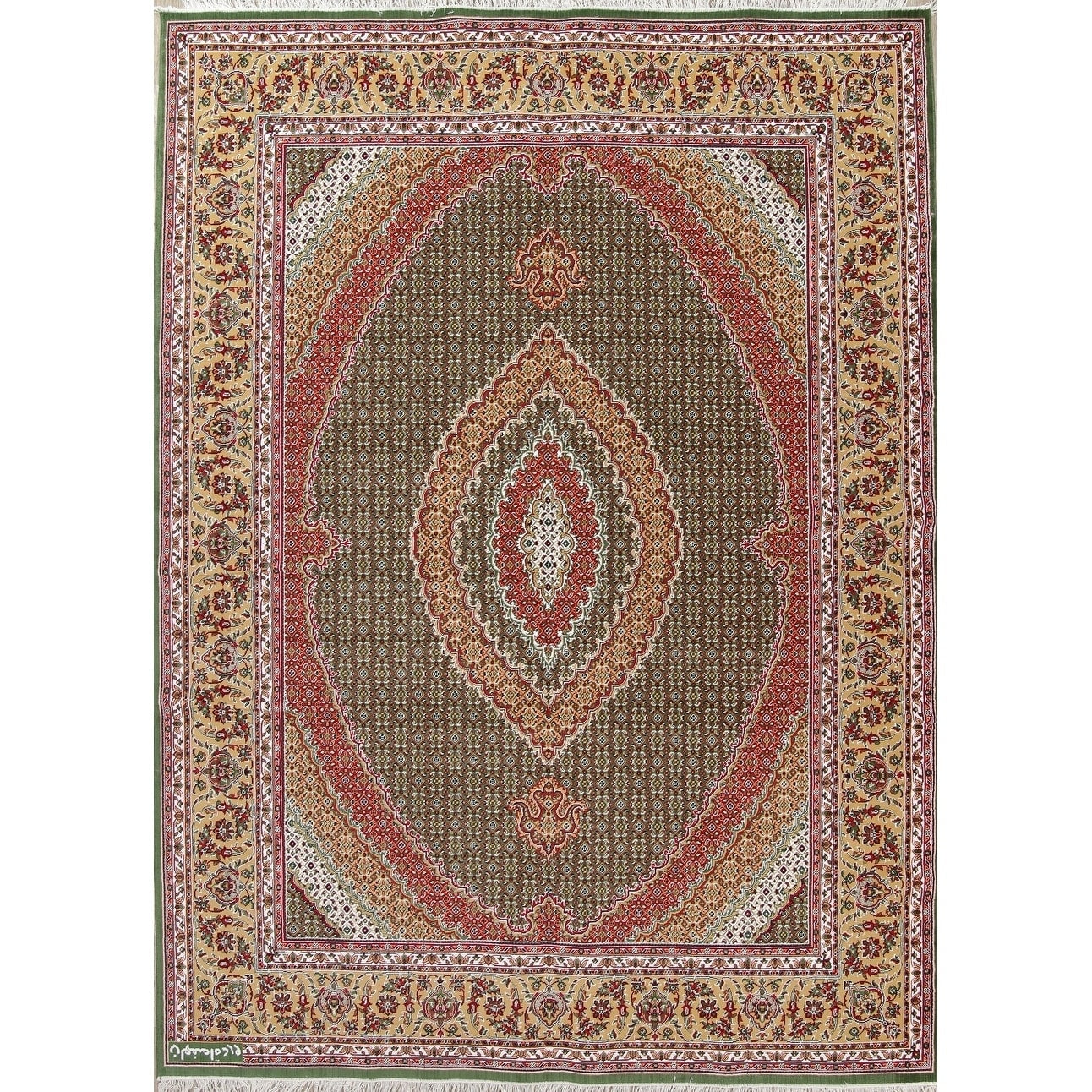 Traditional Persian Tabriz Carpet Polyester Jute Oriental Turkish Rug