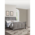 Traditional Style 1Pc Bed Set 3 Panel Headboard Light Gray Finish Bedroom Furniture