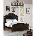Traditional Style 1Pc Bed Set Tufted Headboard Nailhead Trim Antique Cherry Finish