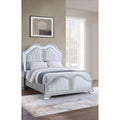 Traditional Style 1Pc Bed Set Upholstered Headboard And Footboard Light Gray Finish