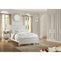 Traditional Style 3Pc Bed 2X Nightstand Set Bun Feet Panel Headboard White Finish Bedroom Furniture