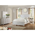Traditional Style 4Pc Bed Set Round Knobs Bun Feet White Finish Bedroom Furniture